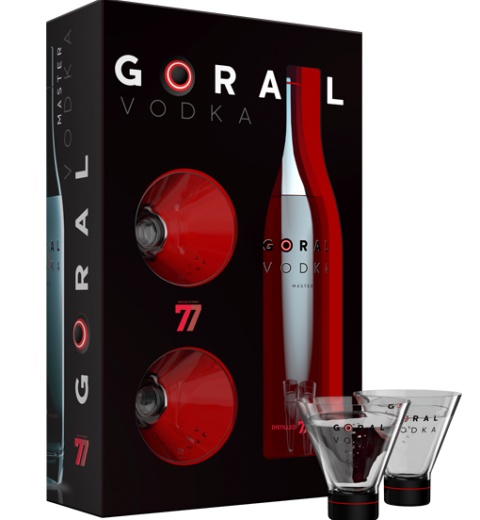 Goral Vodka MASTER 40% 0.7L v kartóniku s pohárikmi